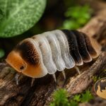 Cubaris sp. White Shark – kulanka zwinięta w kulkę w terrarium bioaktywnym